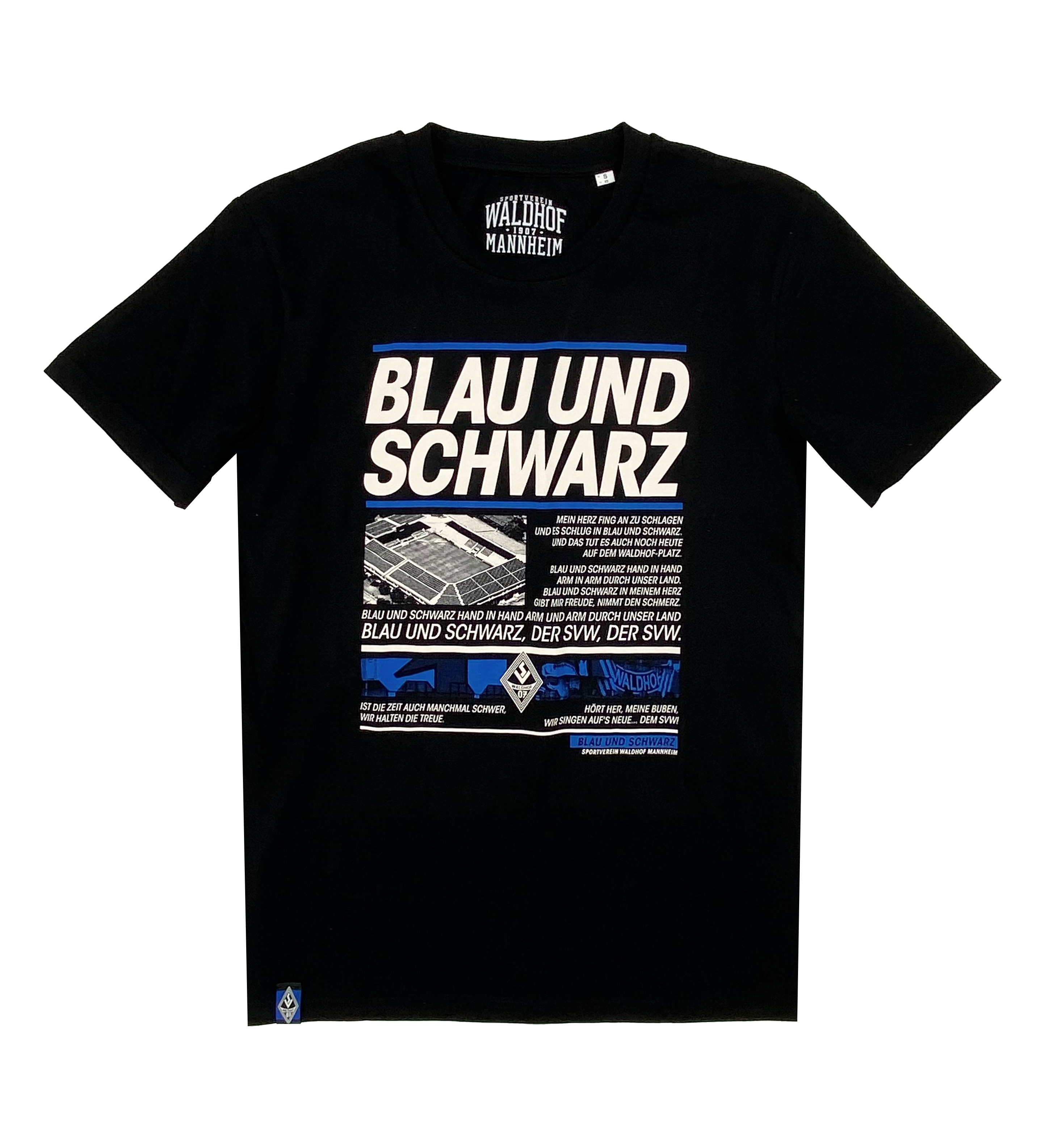 T-Shirt - blau und schwarz