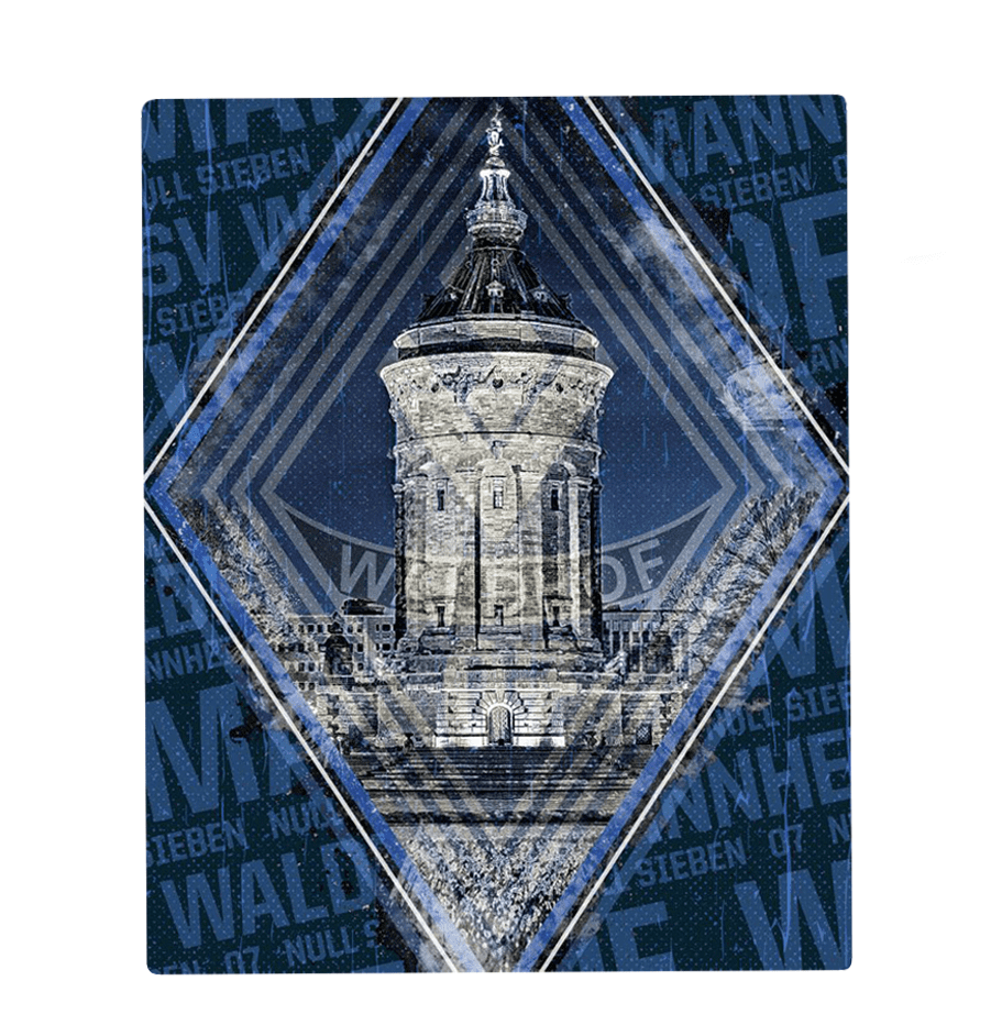 Fleecedecke - Wasserturm blau